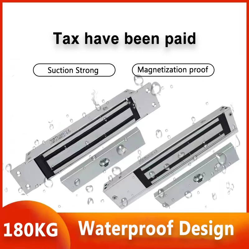 Waterproof 180KG 350LBS Holding Force Electric Magnetic Electromagnetic Lock for Access Control Out Swinging Door 12V DC