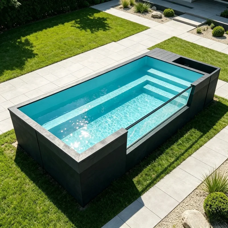 Container Swimming Pool Factory Wholesale Backyard Swimming Pool 20ft Home Family Small Size Outdoor Swimming Pool