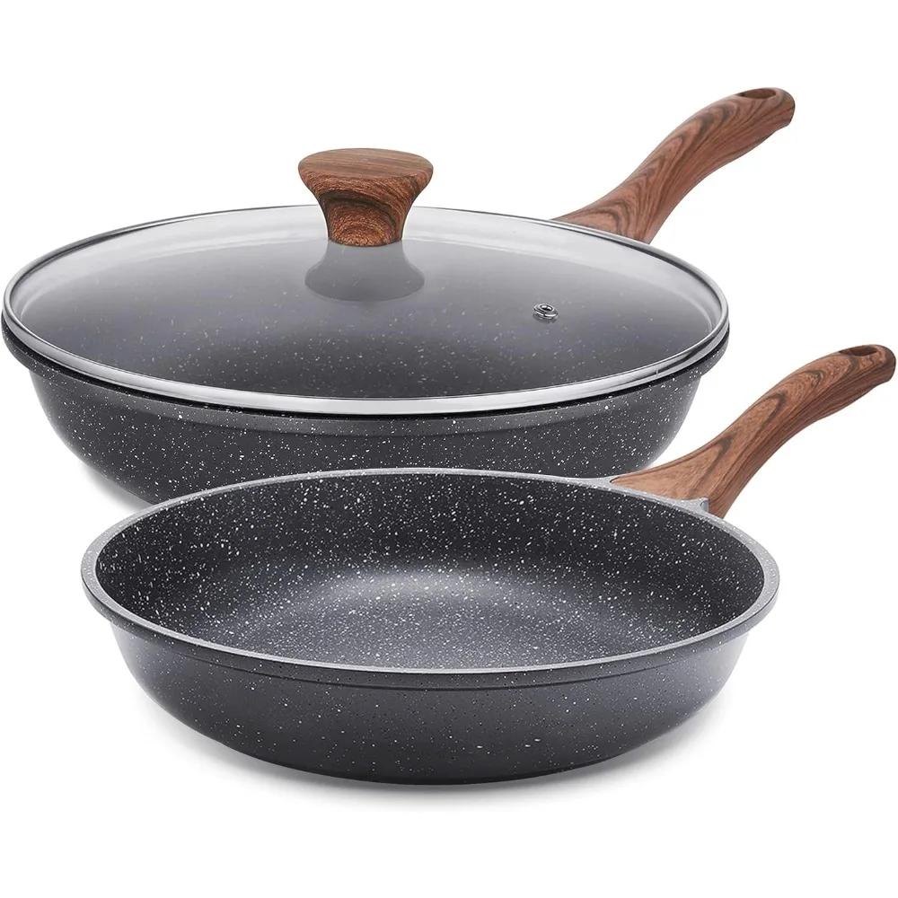 

Nonstick Frying Pan Skillets, Swiss Granite Coating Omelette Pans, Healthy Cookware Chef's Pan