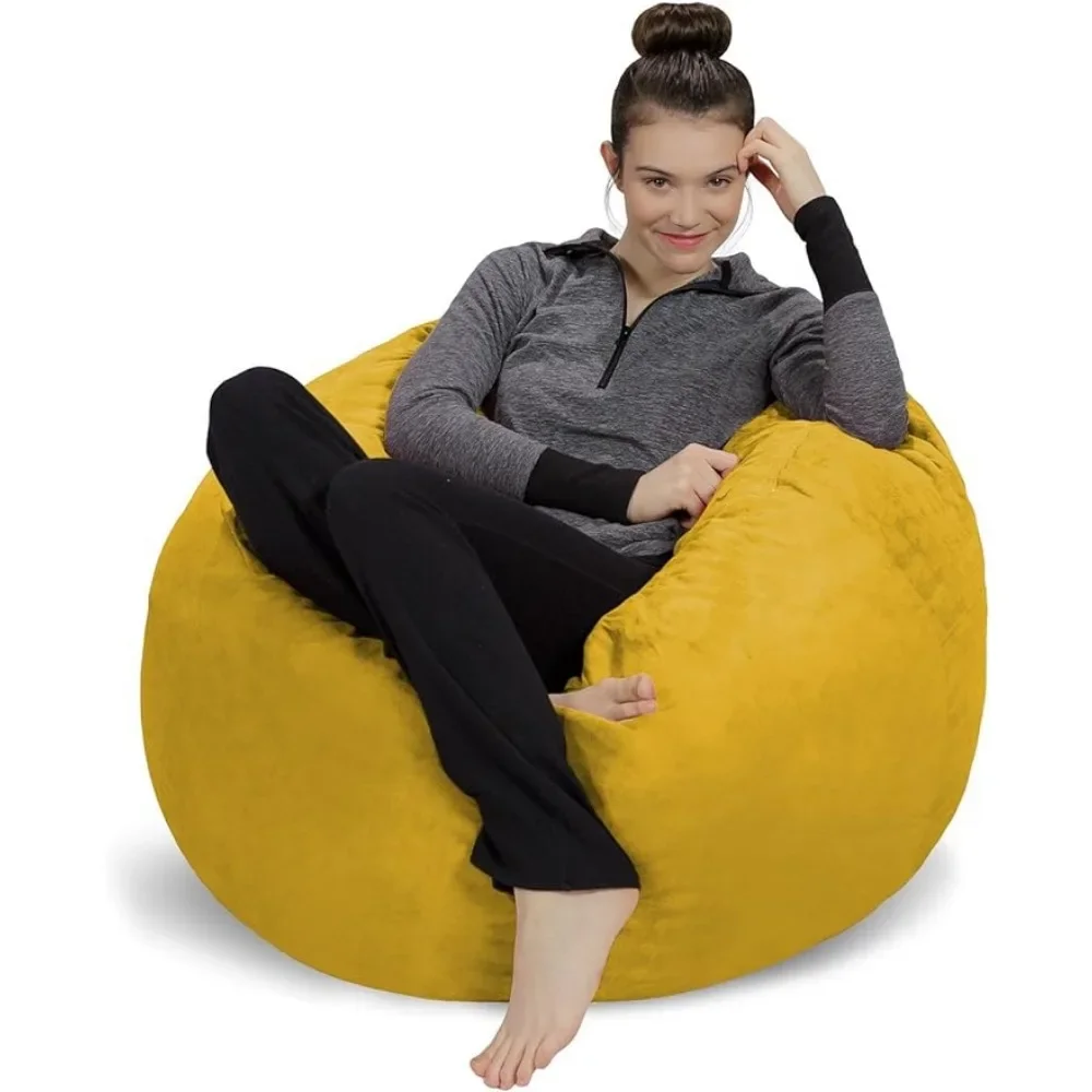 

Plush Ultra Soft Bean Bags Chairs for Kids, Teens,Memory Foam Beanless Bag Chair with Cover beans bag sofa living room couch