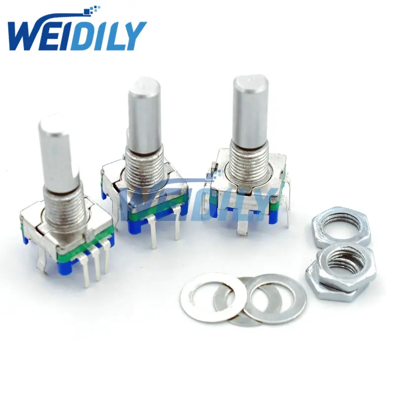 5PCS Plum Handle 20mm D Handle Rotary Encoder Coding Switch EC11 Digital Potentiometer With Switch 5 Pin