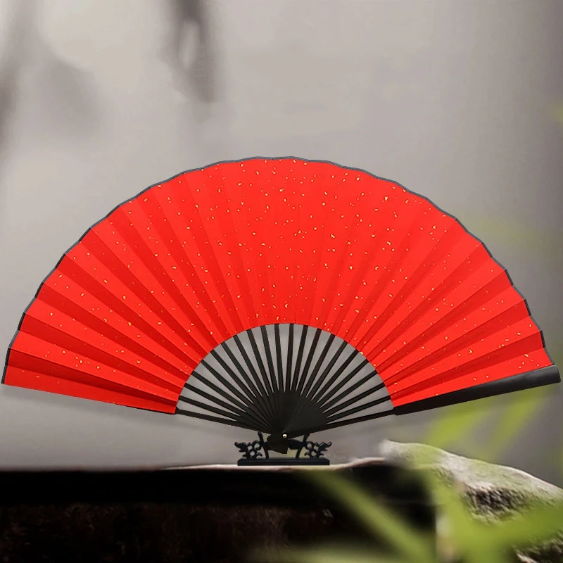 Large Blank Xuan Paper Folding Fan for Calligraphy Painting Advertising Custom Daily Fan Rice Paper Custom Wholesale Photo Prop