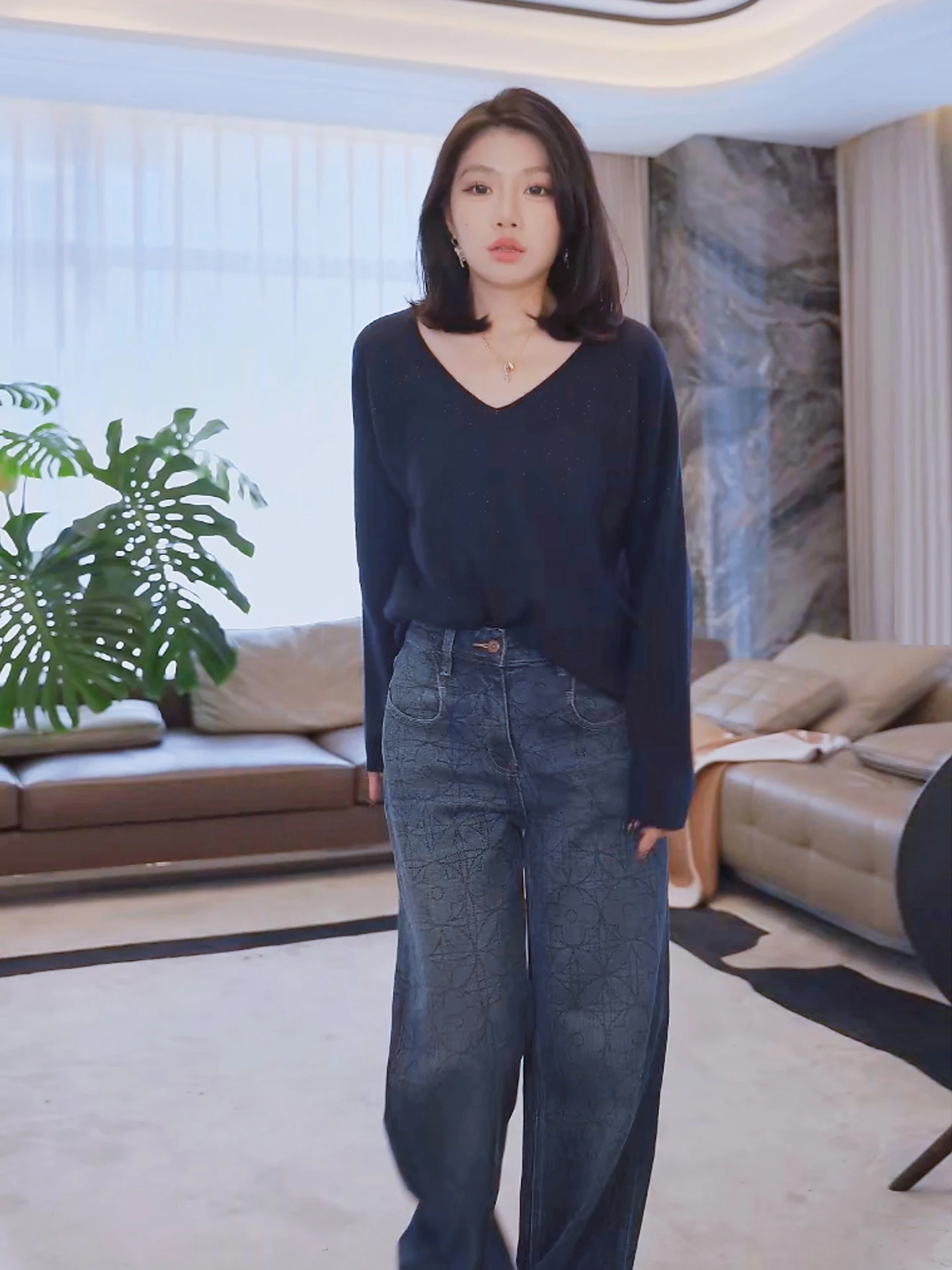 

Свитер Lazin Faion Camere Blend, ультрамягкий, с V-образным вырезом, длинными рукавами, женский трикотаж ME【Lazy Candy irt】