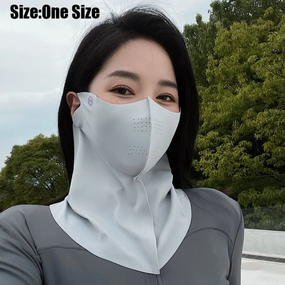 Daily Cover Face Ice Silk Mask Face Shield Thin Breathable Traceless Mask Anti-UV Driving Face Mask Summer