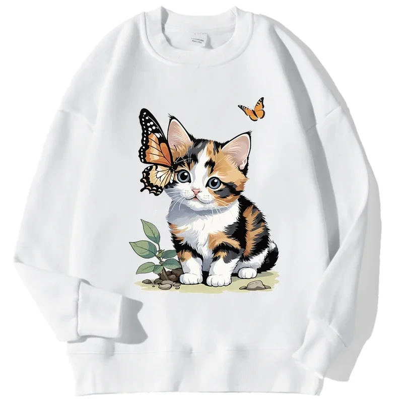 

Cute Little Cat Playing In The Bucket Hoody Men Street Soft Sweatshirt Fleece Warm Loose Hoodies Hip Hop Fit Autumn Tops