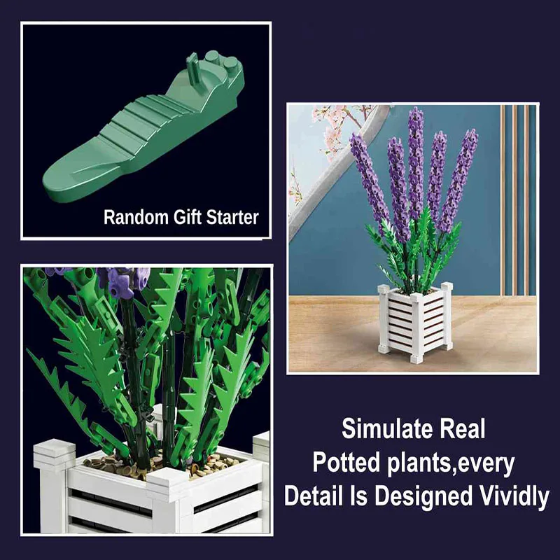 Small particle assembly flower arrangement decoration simulation lavender potted decoration eternal flower