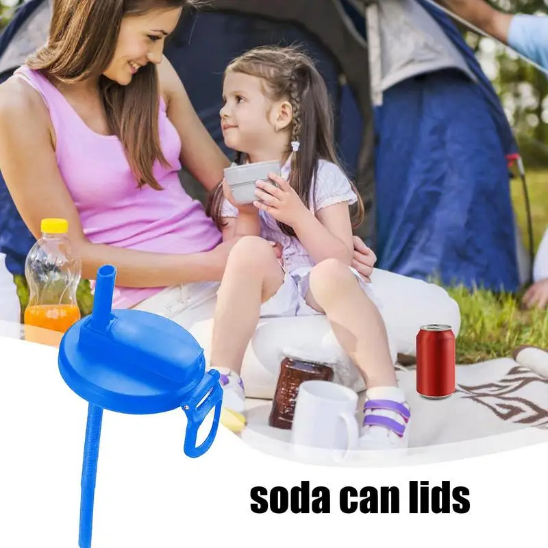 Soda Can Lids Multipurpose Soda Can Topper Soda Can Covers Lids Beer Can Cover Soda Can Tops with Straw for Camping Picnics