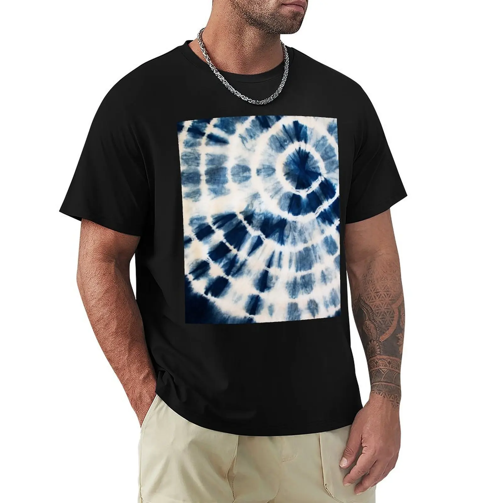 

Tie Dye Indigo Circle Burst T-Shirt funny meme t-shirts Aesthetic clothing blue lock men t shirt