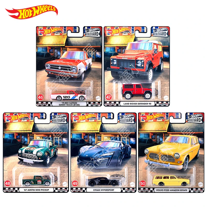 Original Hot Wheels Premium Car Diecast 1/64 Boulevard Datsun Lykan Austin Mini Pickup modello in metallo bambini ragazzi giocattoli regalo da