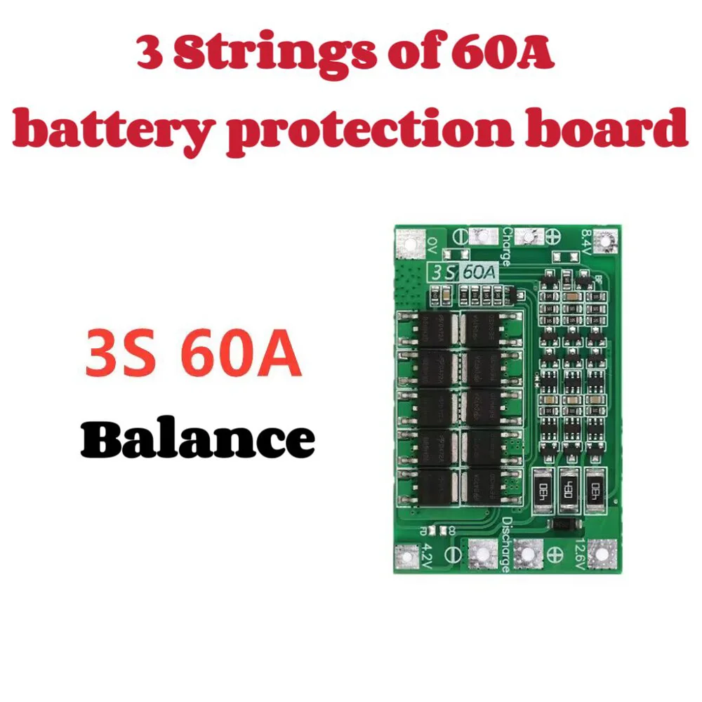 3S 4S 5S li-ion batteria al litio 18650 caricabatterie BMS 25A 30A 40A 60A 100A scheda di protezione con bilanciamento per motore trapano