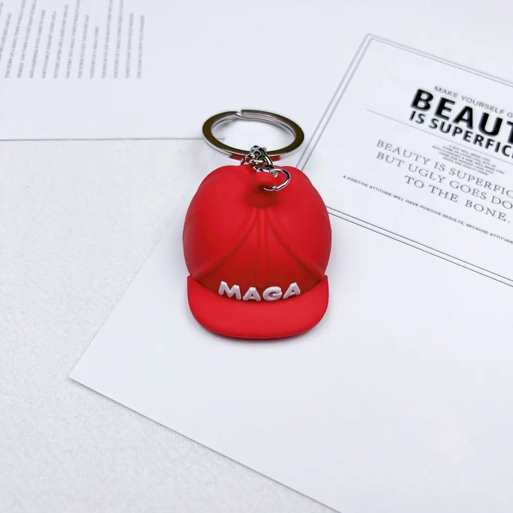 New MAGA Keychain Silicon Trump Key Holder Creative Keyring Men
