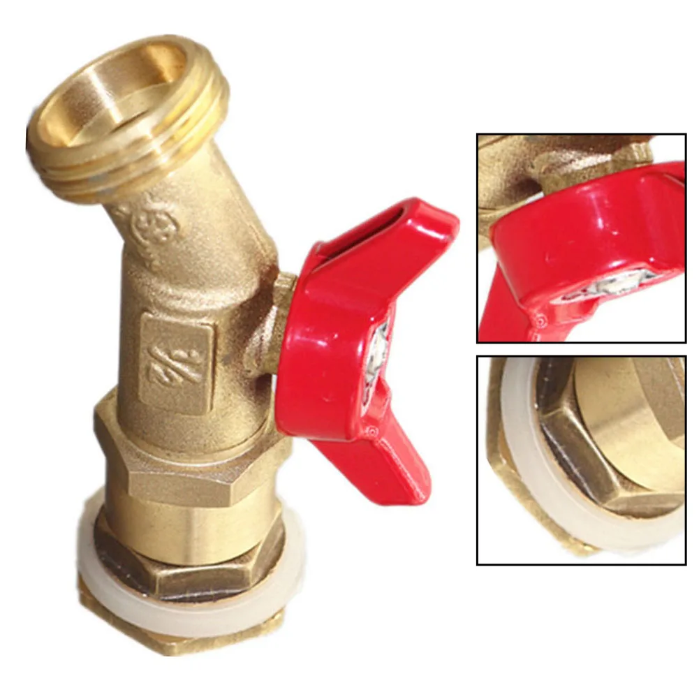 Rainwater Spigot in Solid Brass with 3/4 Inch Outlet and Designed for Compatibility with Standard Garden Hoses