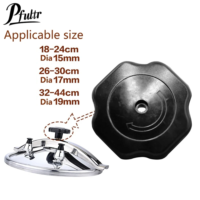 15/17/19mm Pressure Cooker Handle Button Explosion-proof Spiral Cover Durable Cooker Lids Knob Replacement Kitchen Accessories