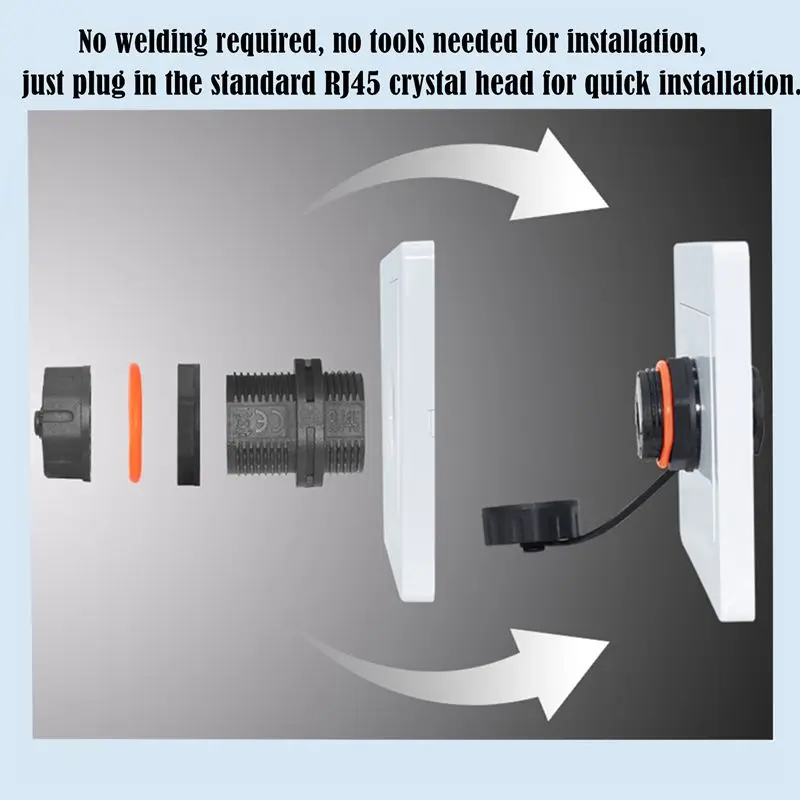 IP68 Waterproof and Dustproof CAT6A Gigabit Shielded RJ45 Network Connector Pair Connector Waterproof Network Double Pass