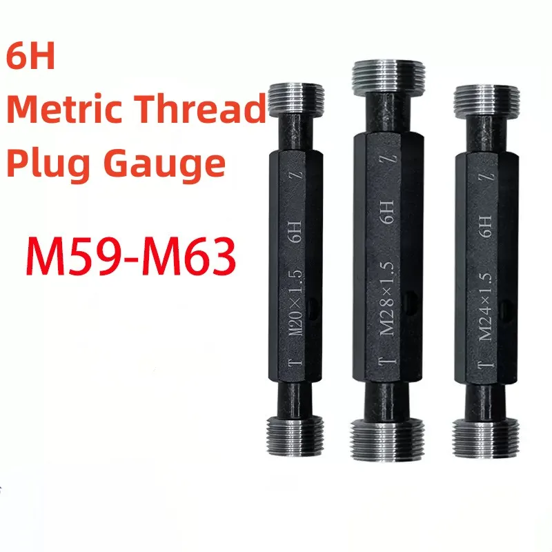 

1PCS M59-M63 Steel Mer-cury Gage Metric Fine Thread Plug Gauge High Quality wholesale 6H M59 M60 M61 M62 M63