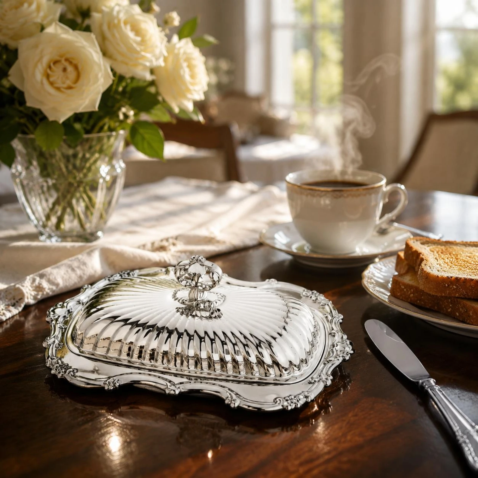 

Stainless Steel Butter Dish Ribbed Design Butter Dish with Lid Kitchen Storage Rust Resistant Tableware Compact Size