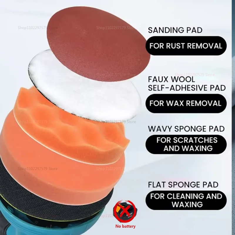 ملمع سيارة لاسلكي 8 تروس قابل للتعديل أداة كهربائية للصبح والصنفرة وختم الصقيل متوافقة مع بطارية ماكيتا