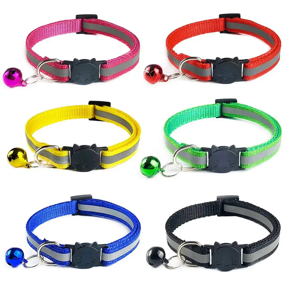 Pet Collar Pet Supply Adjustable Reflective Puppy Dog Cat Release Buckle Neck Strap Supply