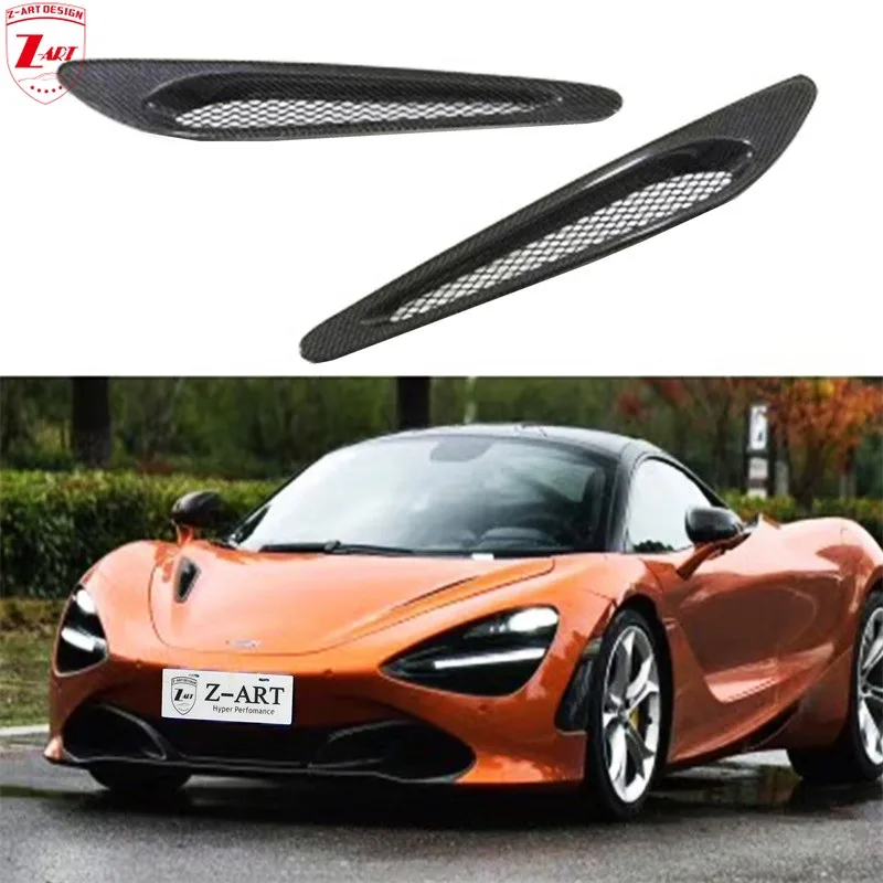 Z-ART 720S Carbon Fiber Front Hood Vents for Mclaren 720S Front Hood Scoops for 720S Front Hood Trim for Mclaren 720S