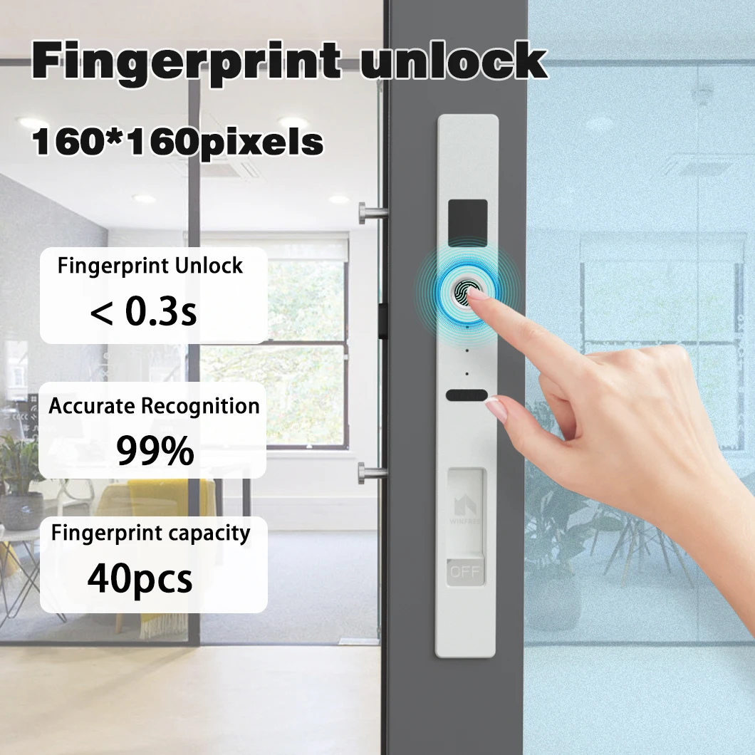 Imagem -04 - Tuya Smart Home Biométrico Fingerprint Lock Porta Deslizante Controle Remoto Bluetooth