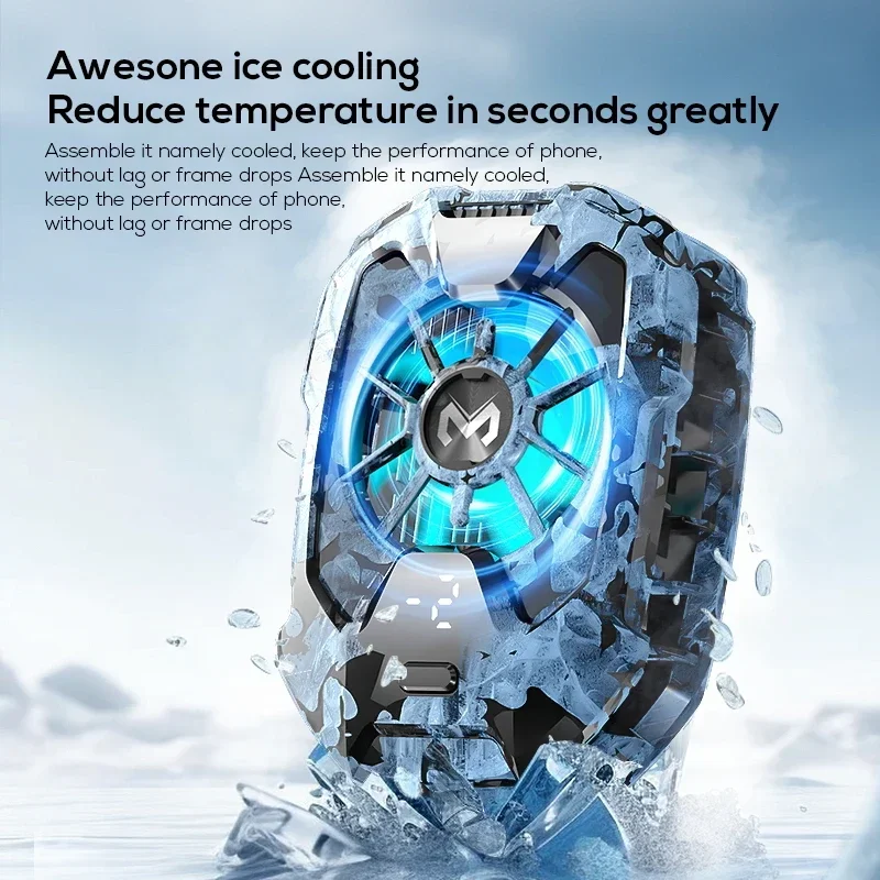 MEMO DLA8 Mobile Phone Cooler with Temperature Display Semiconductor Clip-on Cooler Gaming Cooling Fan