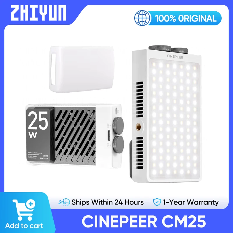 ZHIYUN CINEPEER CM25 25 Вт светодиодный светильник для видеосъемки карманный мини-портативный светильник для фотосъемки на камере заполняющий свет освещение для фотосъемки