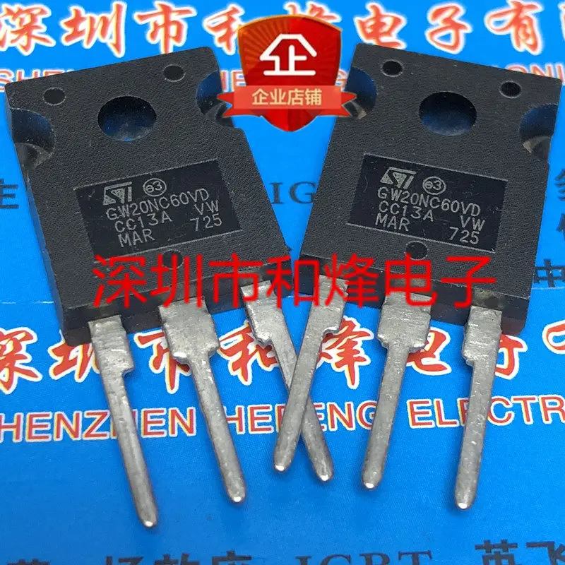 10PCS/LOT STGW20NC60VD GW20NC60VD TO-247 30A 600V Hoja de datos - Componente electrónico para uso profesional