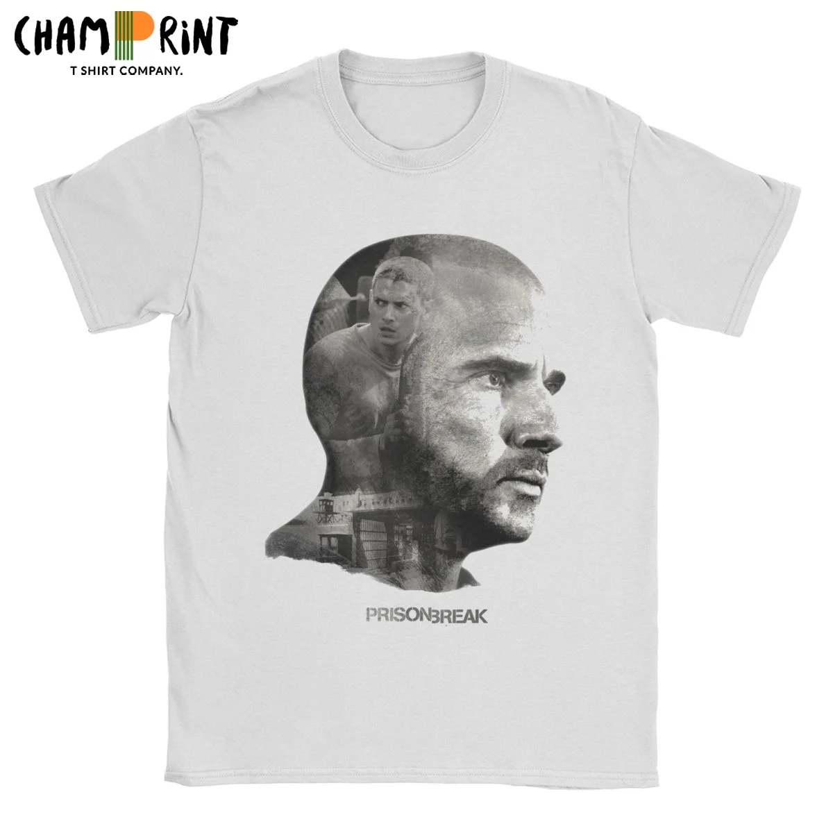 Prison Break Lincoln Burrows Men's T Shirts Vintage Tee Shirt Short Sleeve Crew Neck T-Shirts Pure Cotton Graphic Clothes