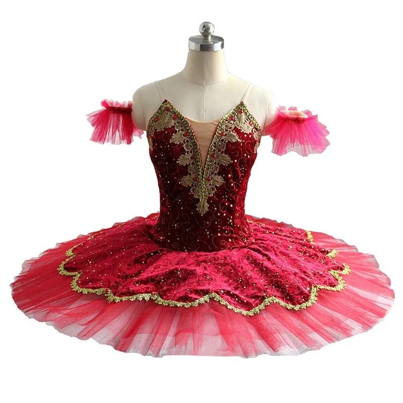 

New Coming Women Ballet Dance Performance Wear Professional Red Adult Tutu
