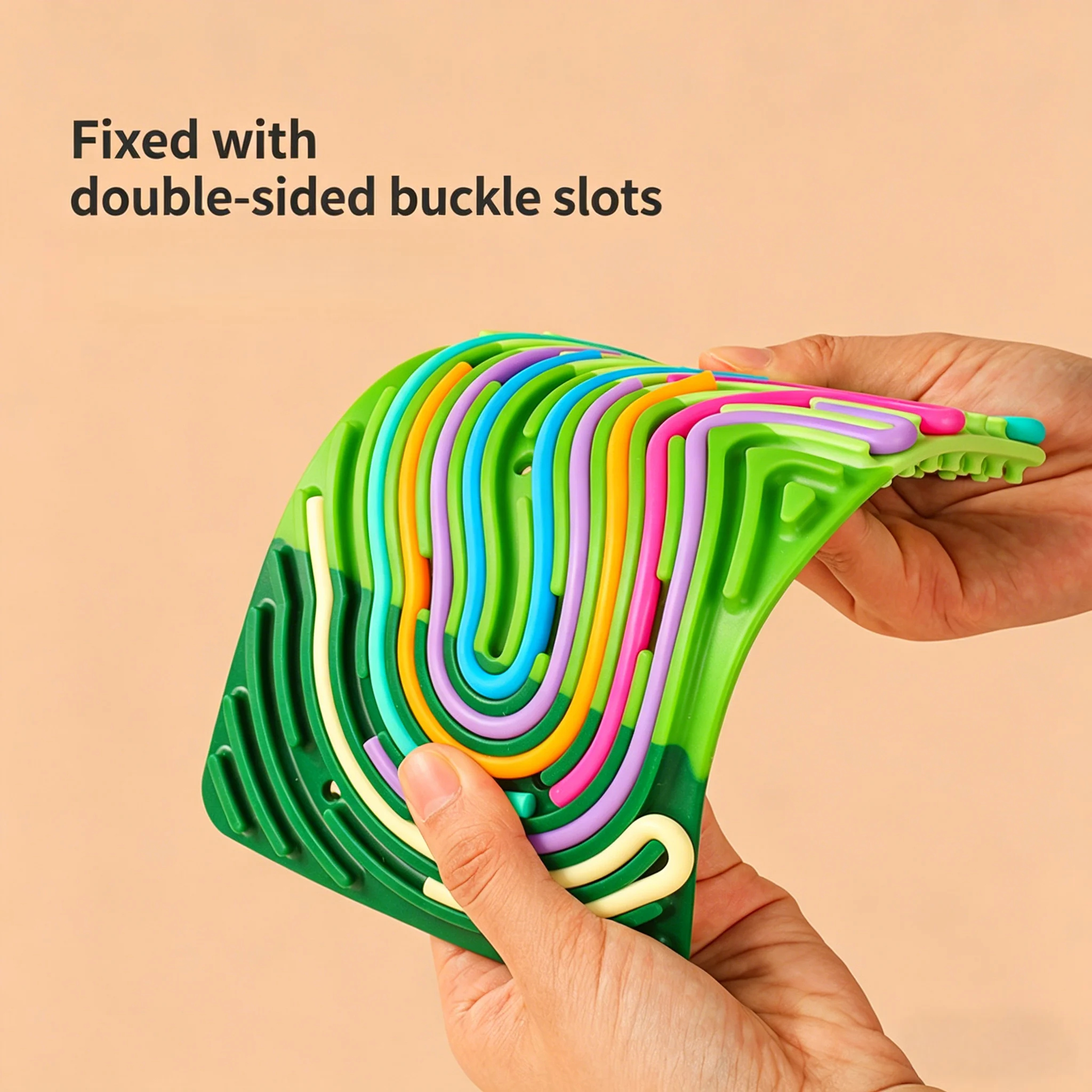 Square Double-Sided Sensory Stress Relief Board, Silicone Strip with Raised Points, Two-In-One Educational Toy, Stress-Relief Squeeze Toy for Children and Adults, Parent-Child Interactive Tabletop Game, Portable Travel Stress-Relief Gadget