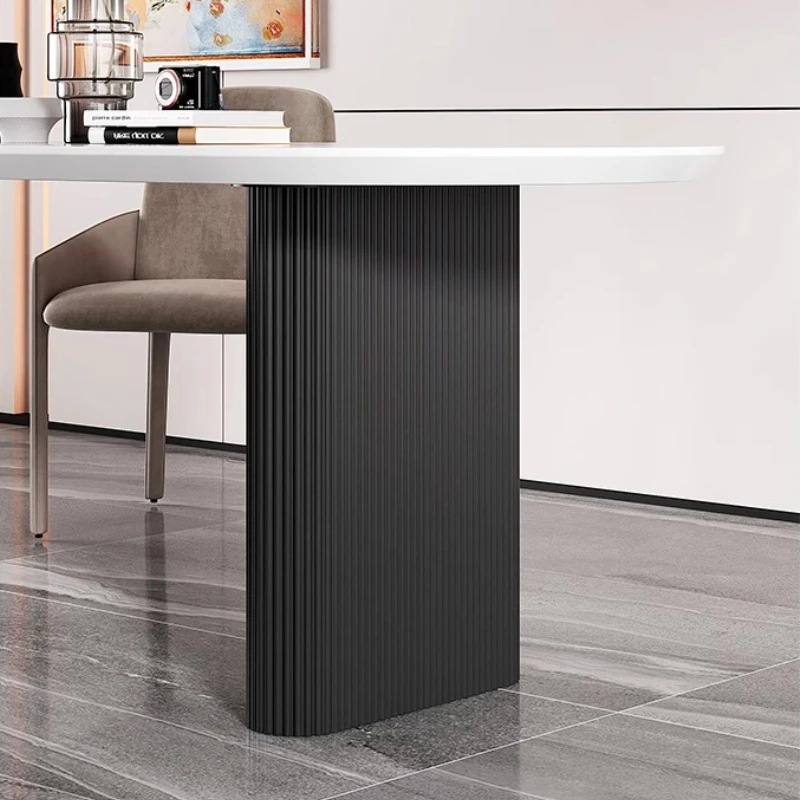 Металлические кремовые эстетические волнистые ножки стола, эллиптическая основа стола для кухонного острова, опорная подставка, сверхмощная волнистая настольная рама