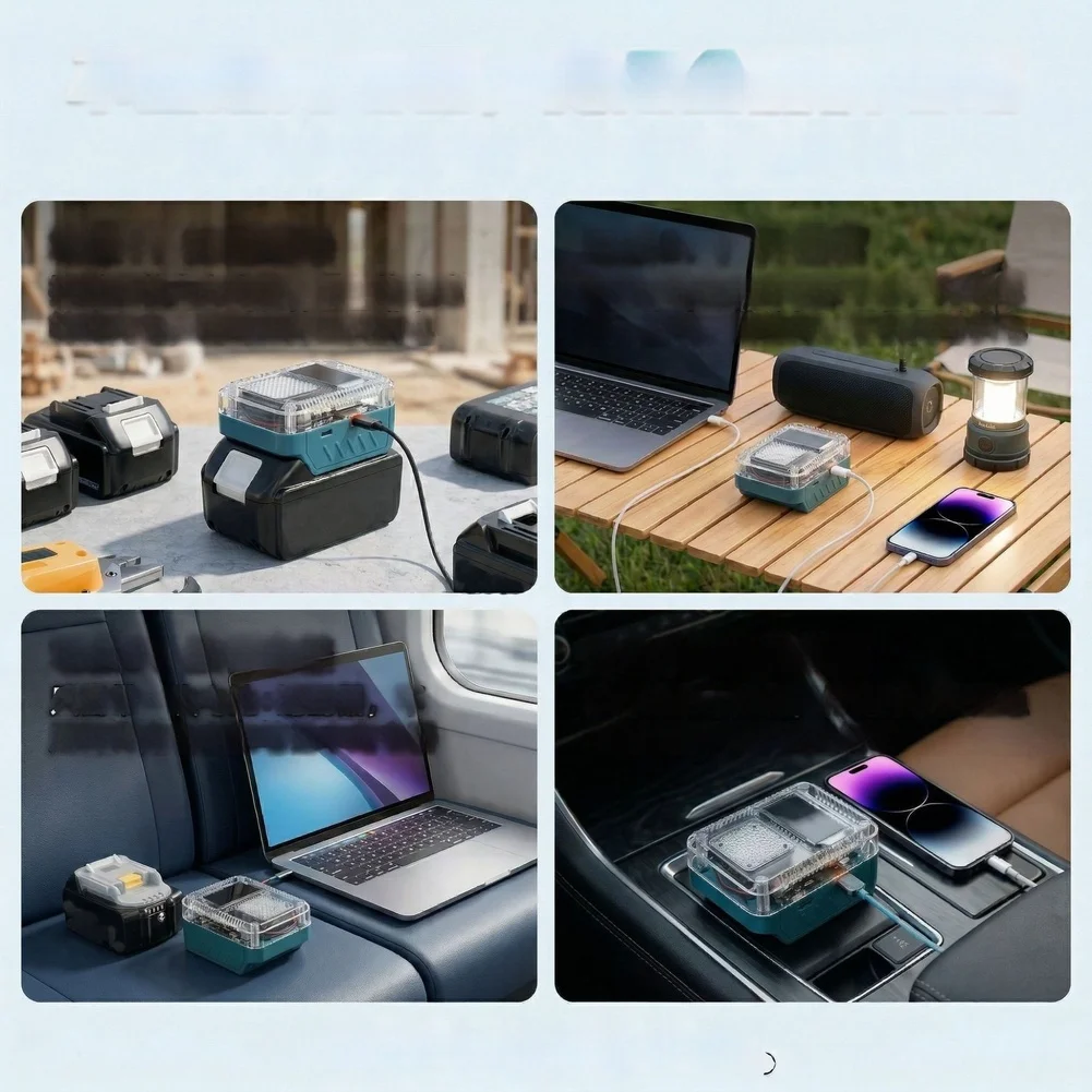 

140W USB Charger Adapter With Digital Display For BL1830 BL1840 Battery Fast Charging Power Tool Accessories