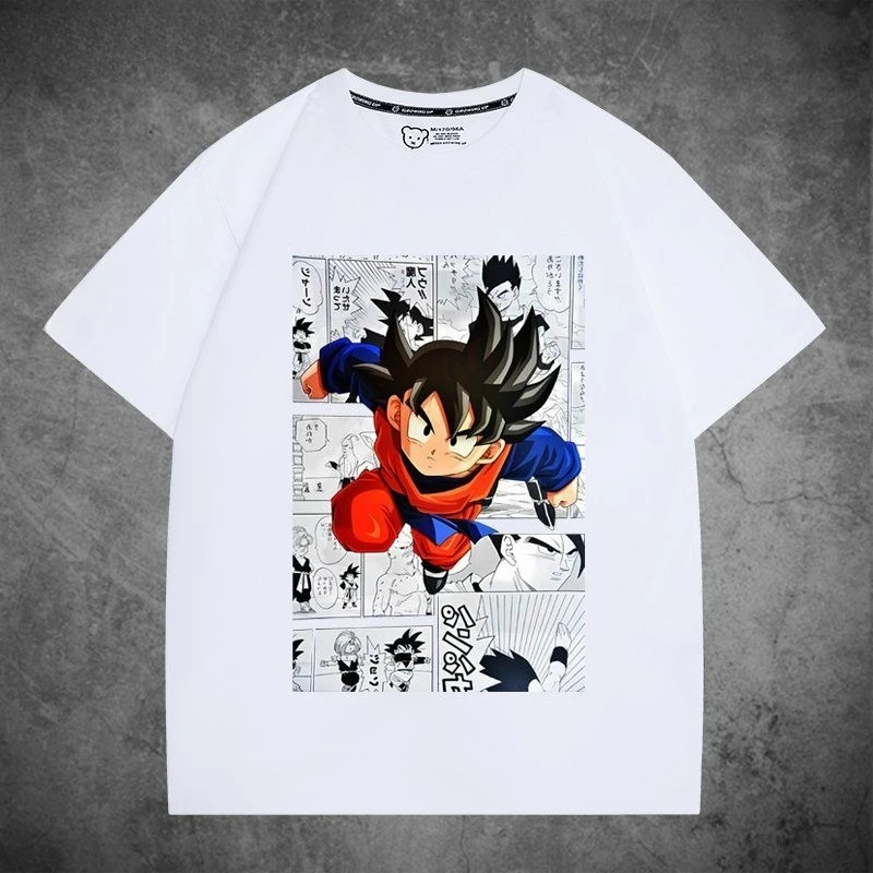 Dragon Ball Z Goku Manga Panel T-Shirt für Kinder und Erwachsene, Anime-Print, lässiges T-Shirt für Fans, Sommer-Baumwoll-Mode-Streetwear – Detail 6