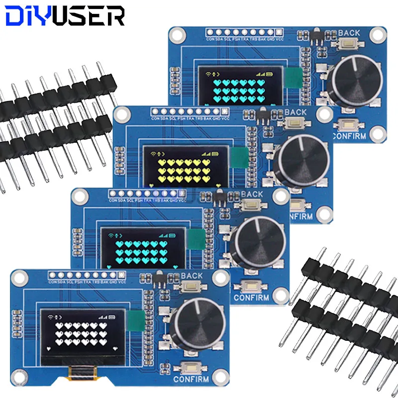 

DIYUSER 0,96-дюймовый OLED-модуль белый/синий/желтый синий кнопка EC11 поворотный энкодер интерфейс IIC ЖК-экран