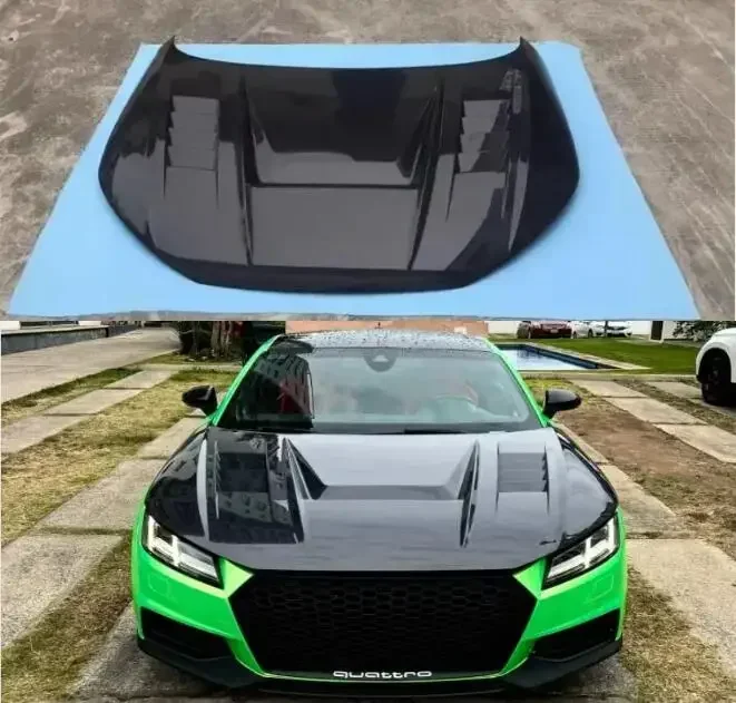 

New！ For Audi TT TTS TTRS MK3 2015 2016 2017 2018 2019 2020 Real Forged Carbon Fiber Bonnet Front Engine Hood Vent Cover