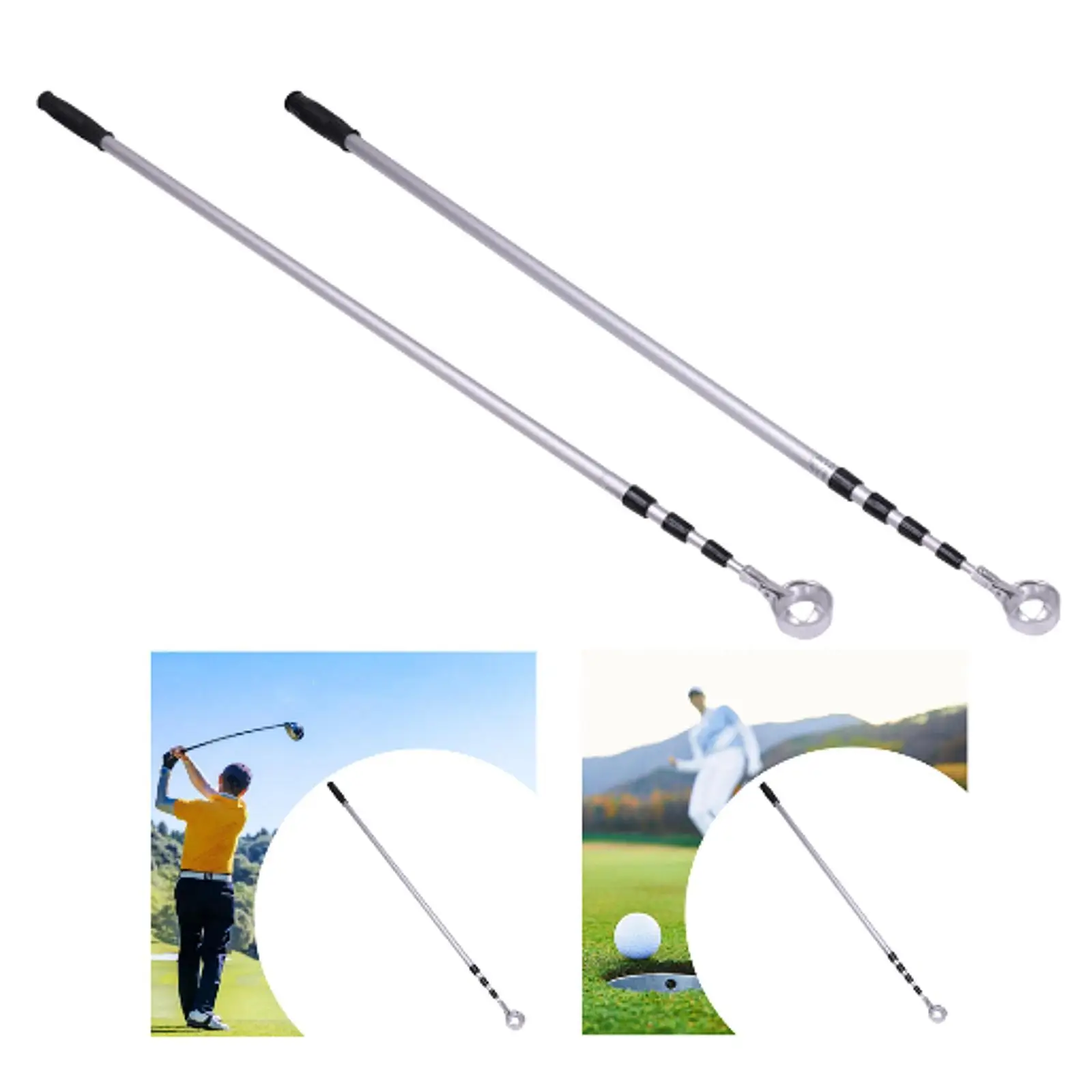 GOLF BALL RETRIEVER COLLECT TOOL of ALUMINUM ALUMINUM for MEN TELESCOPIC