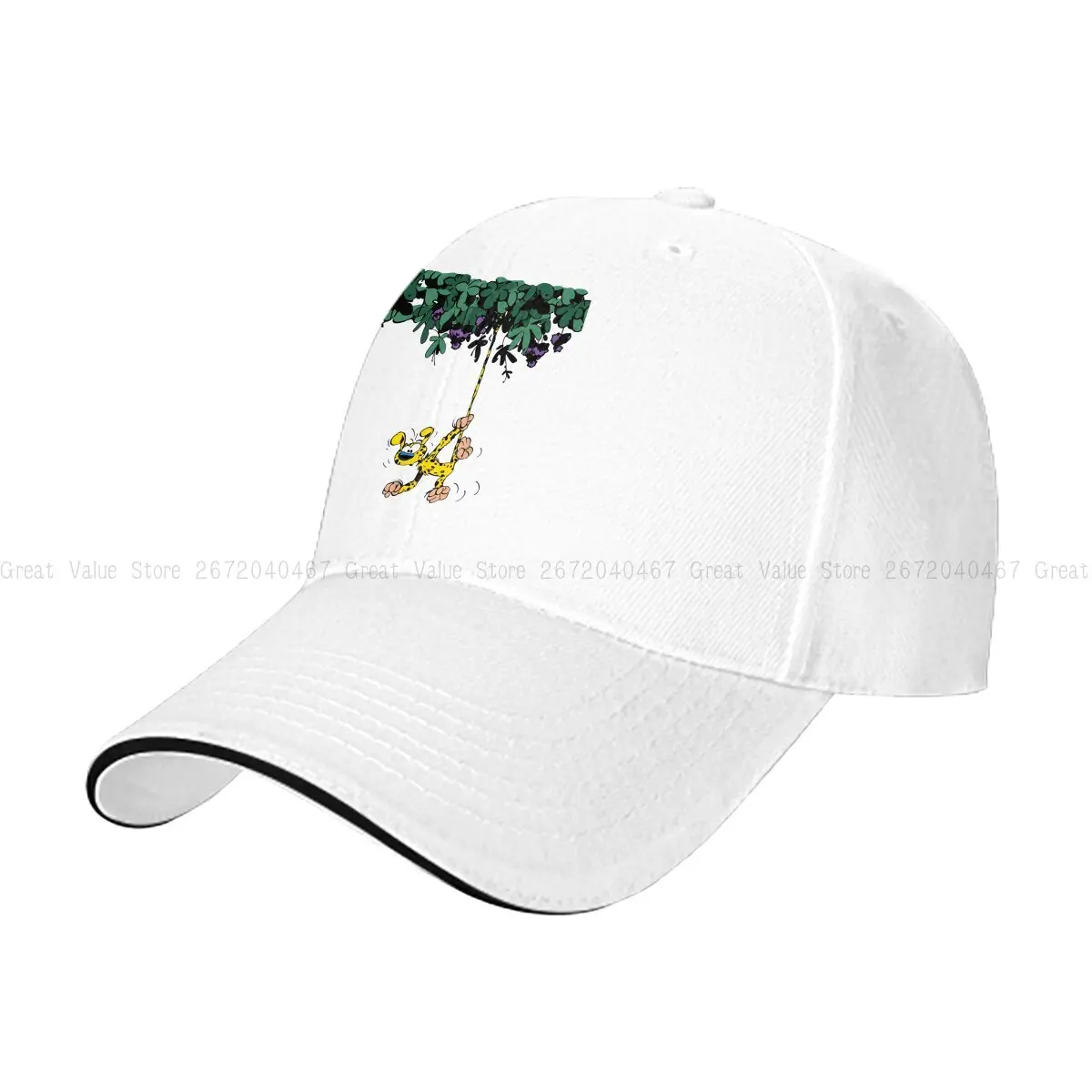 MarsupilamiHanging On Tail Baseball Caps Peaked Cap Marsupilami Cartoon Sun Shade Hats for Men Women