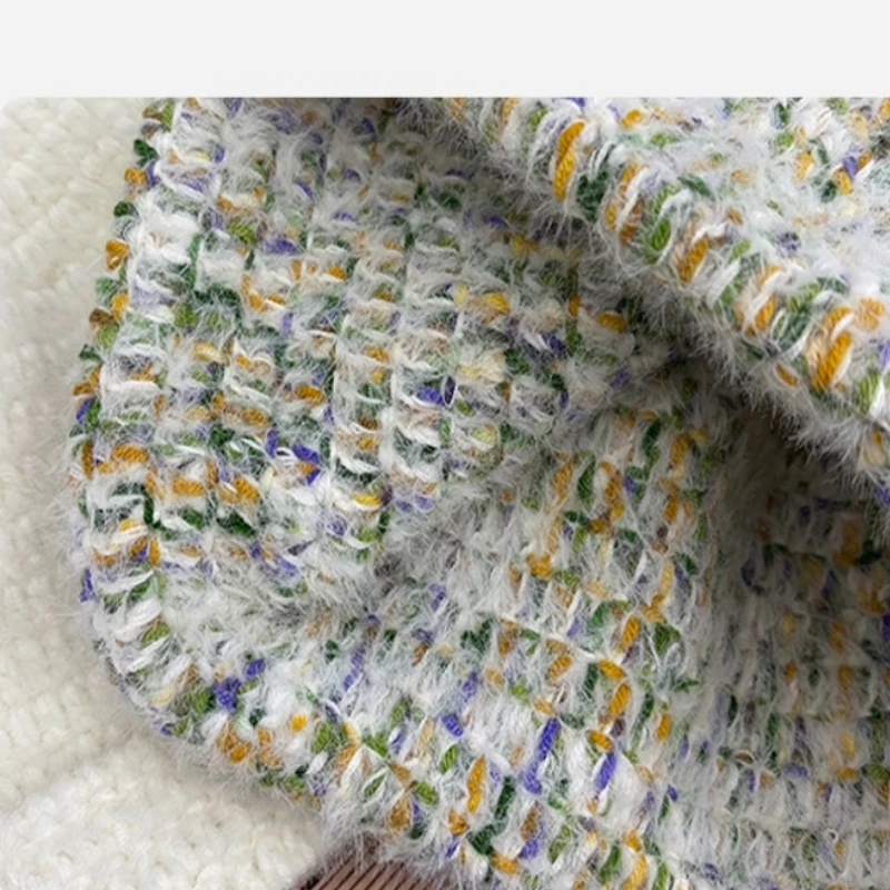 الكورية الحلو أفخم مختلط اللون القط الأذن محبوك قبعة للنساء الخريف والشتاء الدافئة الأزياء سدادات حماية الأذن الجمجمة قبعة قبعات #6