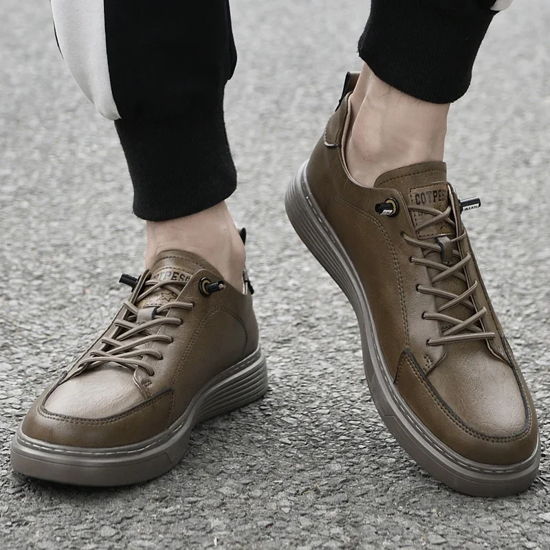 

Мужские оксфорды из высококачественной кожи, уличная спортивная обувь на мягкой подошве со шнуровкой, брендовые лоферы, удобная дорожная обувь из натуральной кожи