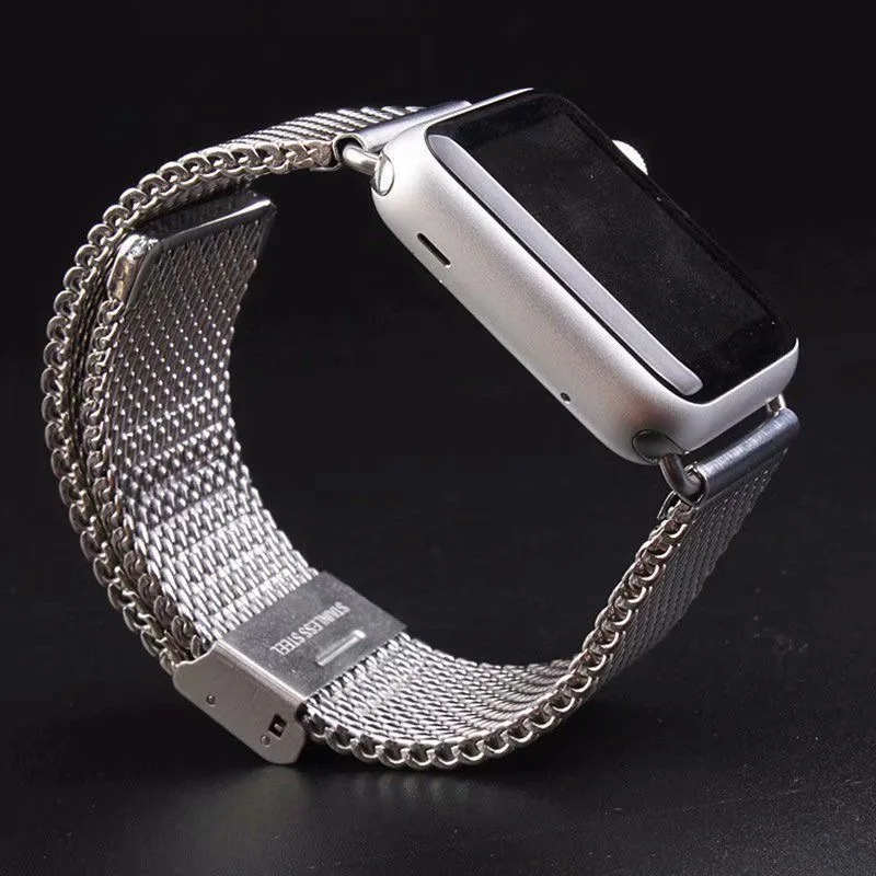 Adatto per cinturino per orologio Apple Milan BuckleCoarse Mesh Iwatch 7/6/5 generazione cinturino in acciaio inossidabile 45mm per uomo e donna