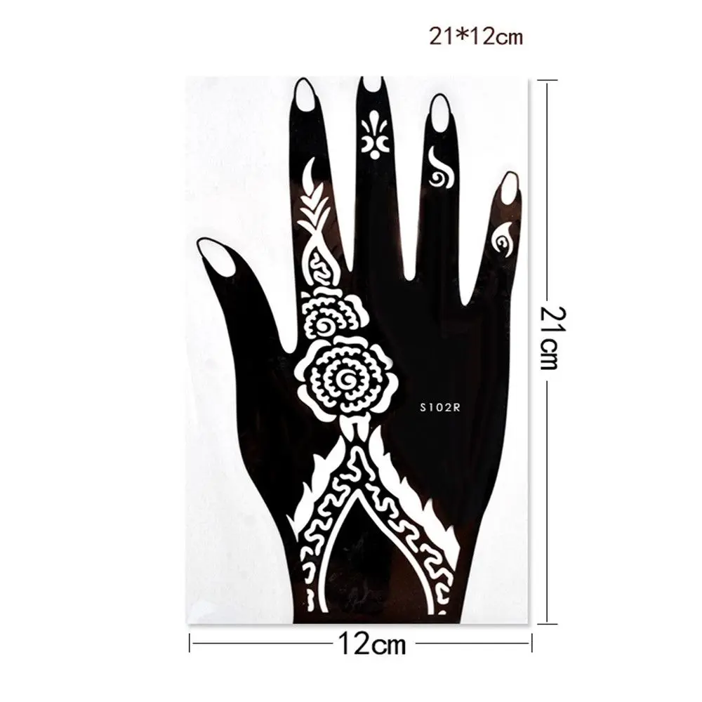 Profession elle Hochzeit Werkzeug Hand Fuß temporäre Tattoo Henna Schablone Körper Kunst Aufkleber Tattoo Schablone Vorlage