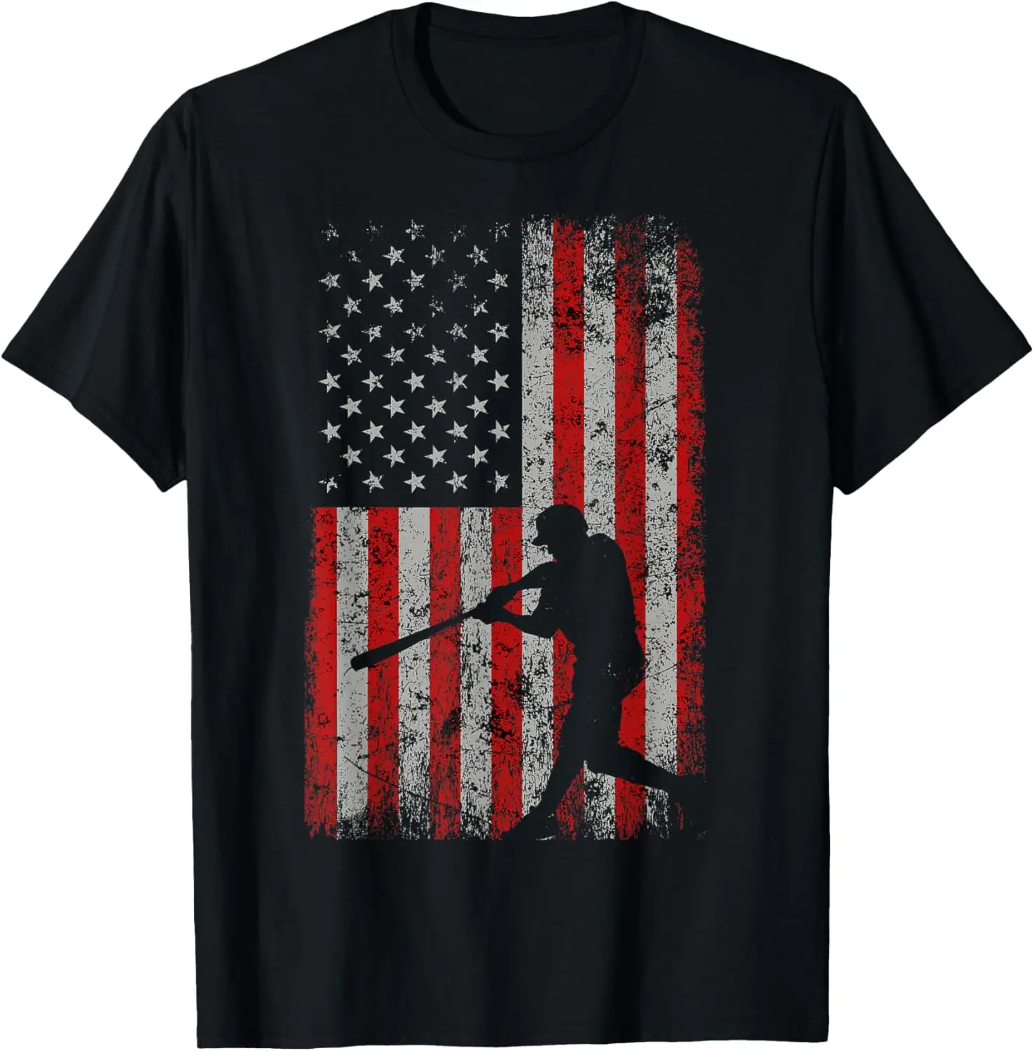 Patriotic AMERICAN FLAG Baseball Gift Baseball Bat T-Shirt