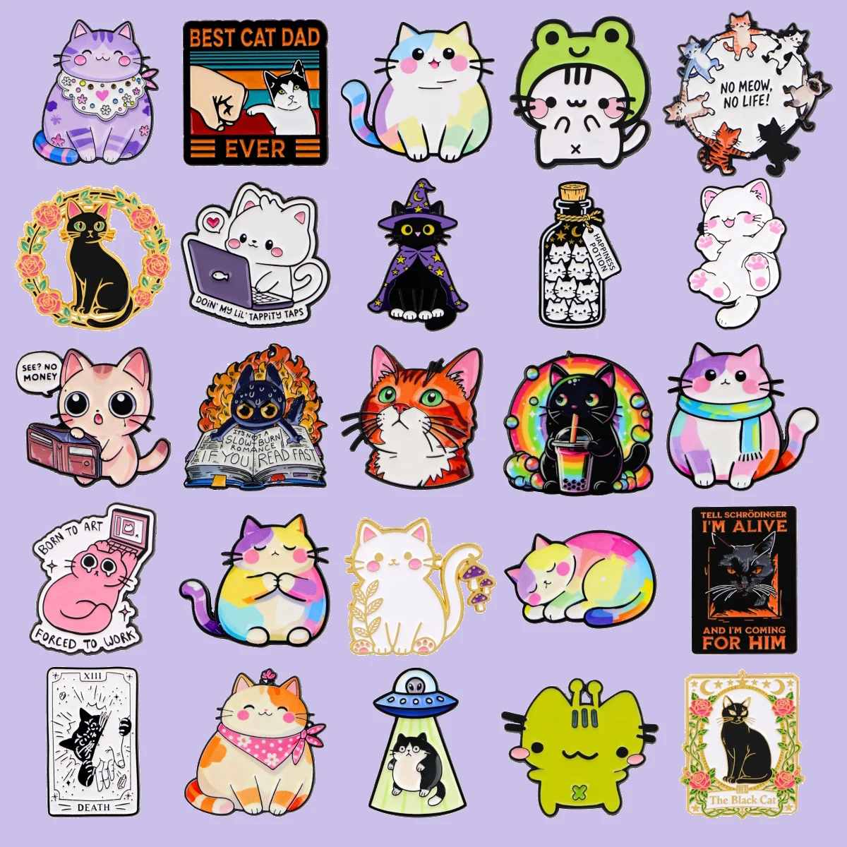 Cute Colored Bib Cat Enamel Pins Woman Men Brooches Lapel Pin Badge on Backpack Clothing Accessories Fashion Jewelry Gifts