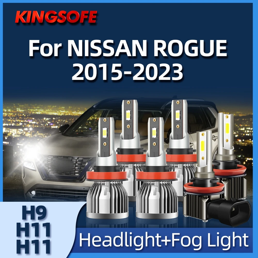 

KINGSOFE LED Headlight H9 H11 Bulbs 26000LM Car Fog Light 6000K For NISSAN ROGUE 2015 2016 2017 2018 2019 2020 2021 2022 2023