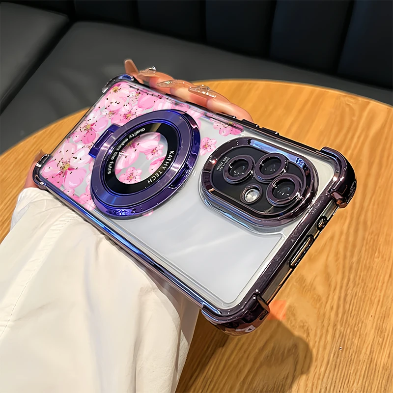 Funda de teléfono con pintura de flores para Infinix Spark 20 20C 10C 10 Pro Go 2024 2023 1 2 3, soporte con revestimiento, cubierta transparente de TPU