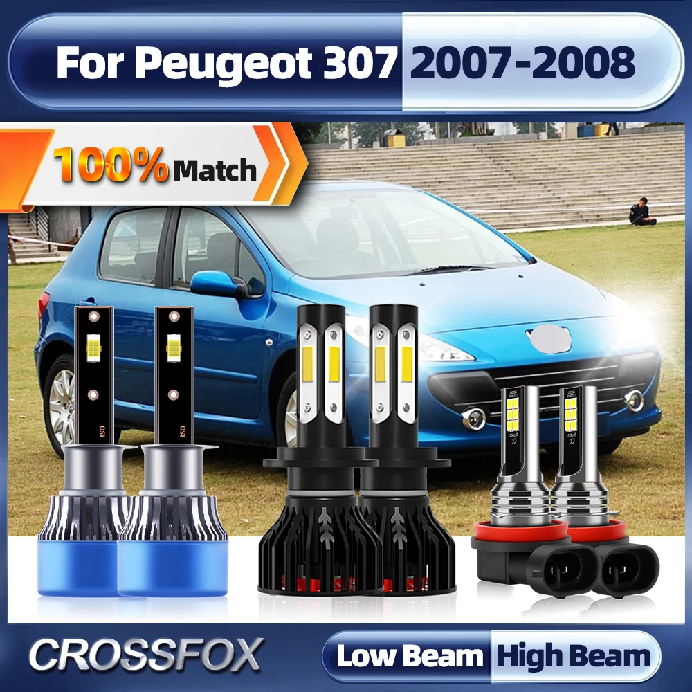 360W 60000LM Canbus LED Car Headlight H1 H7 LED Bulb H11 Auto Fog Lamp Turbo Auto Headlamp 6000K For Peugeot 307 2007 2008