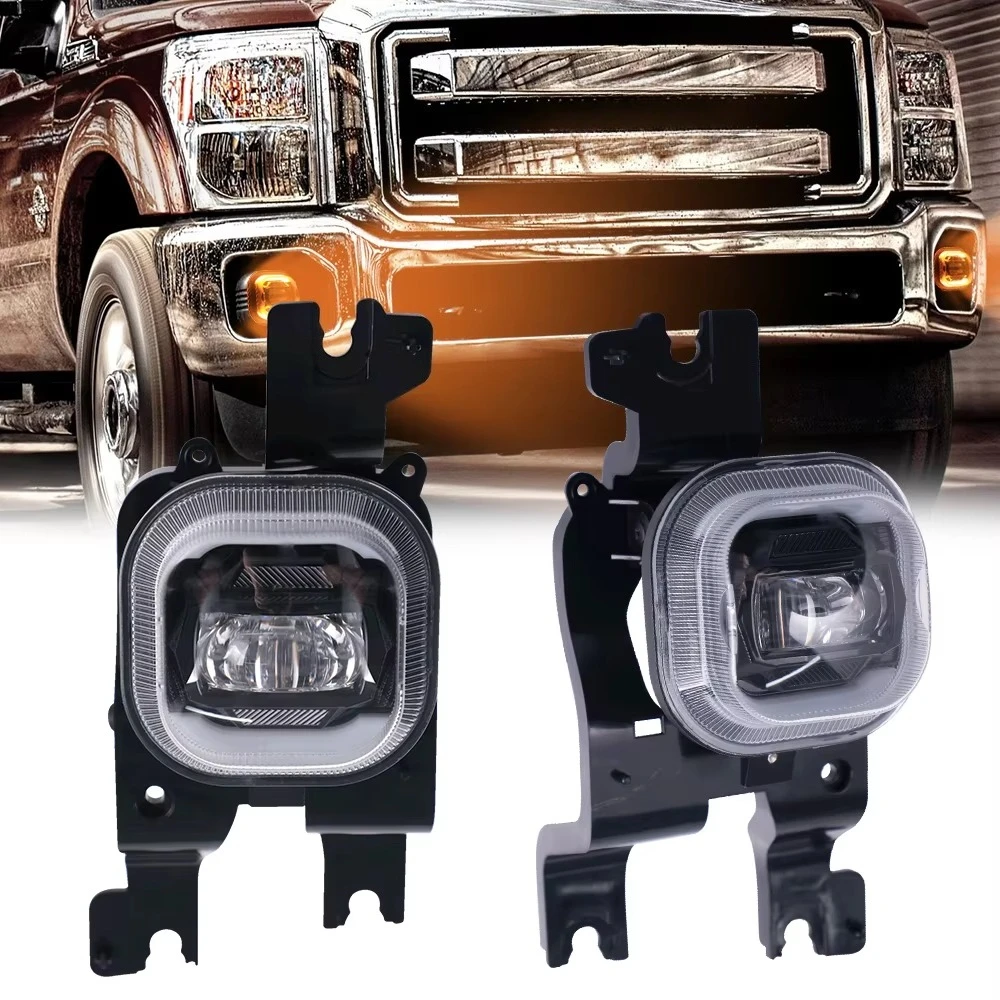 LED-mistlamp met 2x rookkleurige lenzen voor Ford F250 F350 F450 2008-2010 Excursion Super Duty waterdichte aluminium rijlamp