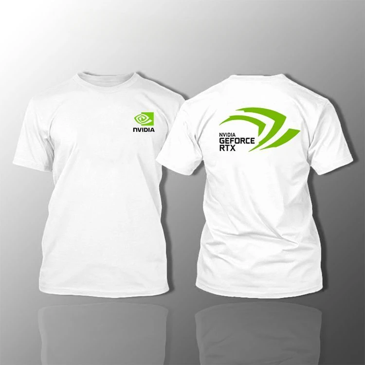NVIDIA Kurzarm-Shirt NVIDIA RTX Intel Intel Sommerkleidung Geek Rundhals-T-Shirt – Detail 6
