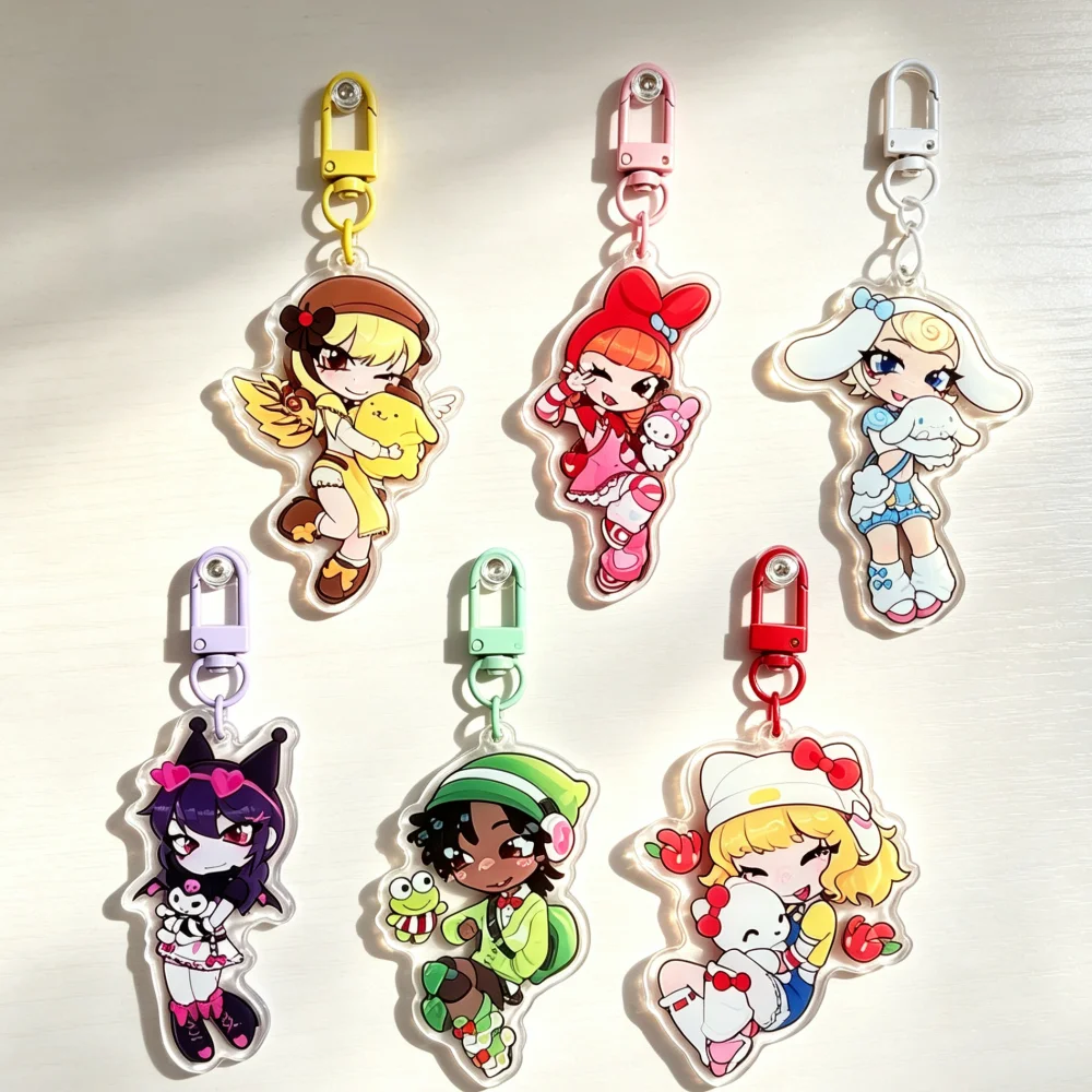 Porte-clés en acrylique Overwatch : Juno, Lucio, Mercy, Widowmaker – Accessoire de sac à dos, cadeau festif exquis