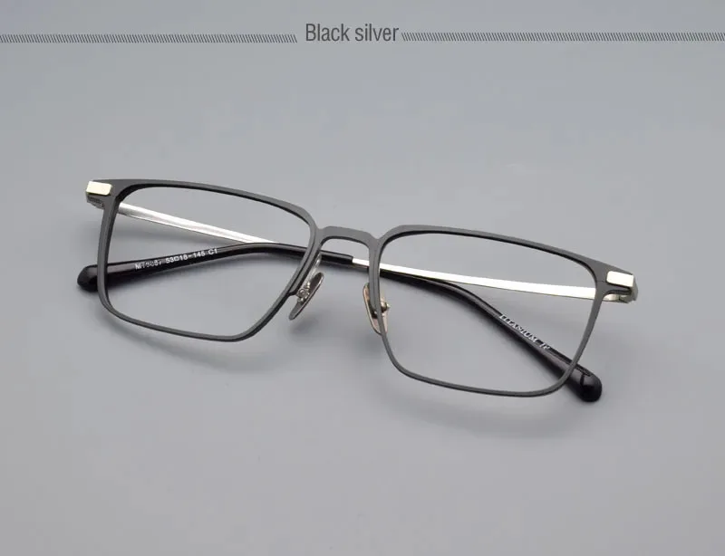 Ultraleichte Vollformat-Brille aus reinem Titan, Aluminium, Myopie für Männer, optische Brillen mit Sehstärke, hochwertig, 53 18 – Detail 9